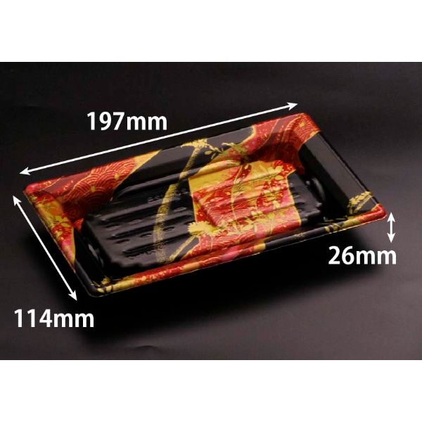 【50点】寿司容器 バイオPS ふれあい 20-12B あやなす赤 リスパック 00672720