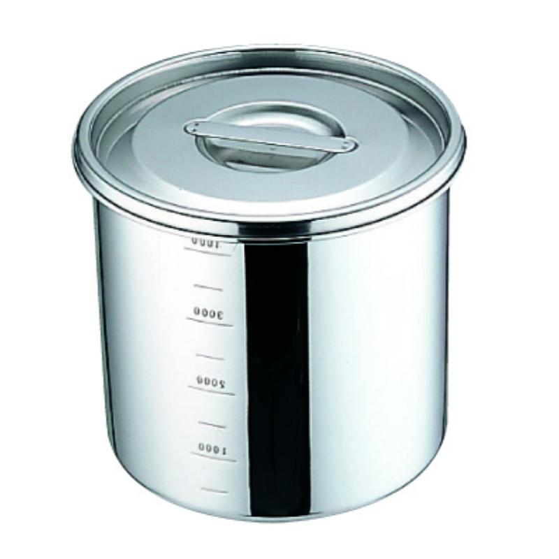 【1個】UK 18-8 丸 深型キッチンポット 19cm(5.3L) 手無 カンダ 00466611 プロステ