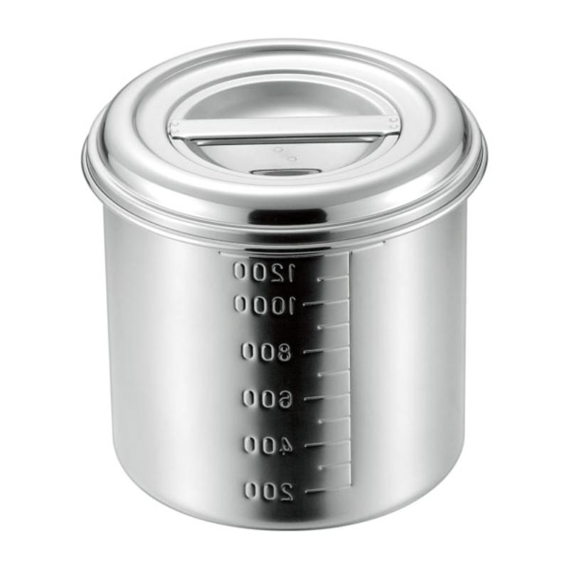 【1個】AG 18-8深型キッチンポット(目盛付) 18cm(4.5L) カンダ 00466697 プロステ