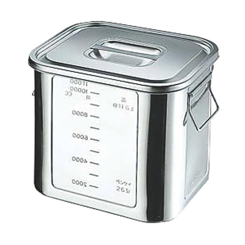 【1個】BK 18-8角型目盛付キッチンポット 10型 カンダ 00466839 プロステ