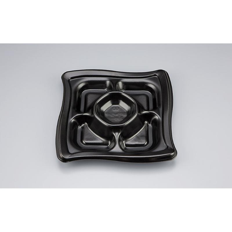 【360枚】オードブル容器(プラスチック製) SFウイング235-5 黒 本体シーピー化成 00477793