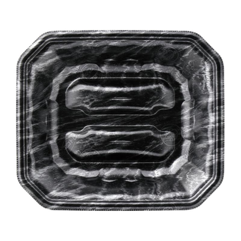 【800点】発泡トレー メガプレート20-17(37) エコ黒木銀 エフピコ 00272453