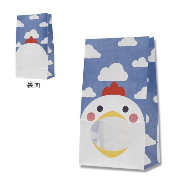 【50点】角底袋 パックンバッグ No.4 ニワトリ バラ出荷 HEIKO(シモジマ) 00294635