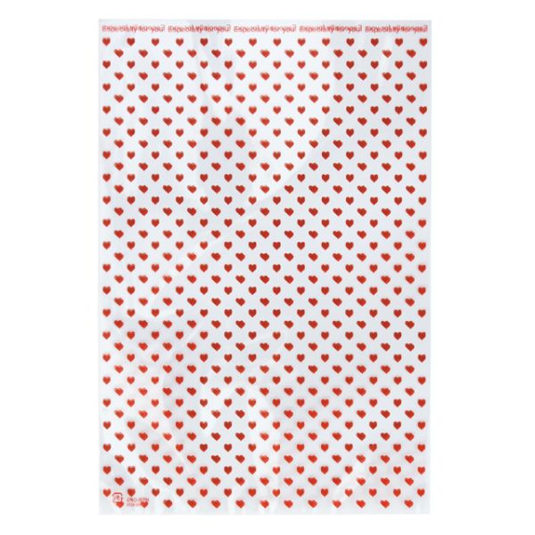 【1点】袋 ハートレッドOPPギフトバッグ-3(50枚) ヘッズ 00407023