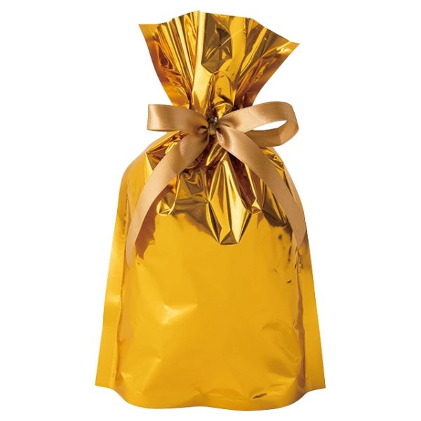 【1点】袋 アルミ蒸着リボン付バッグ-XS ゴールド(20枚) ヘッズ 00449960