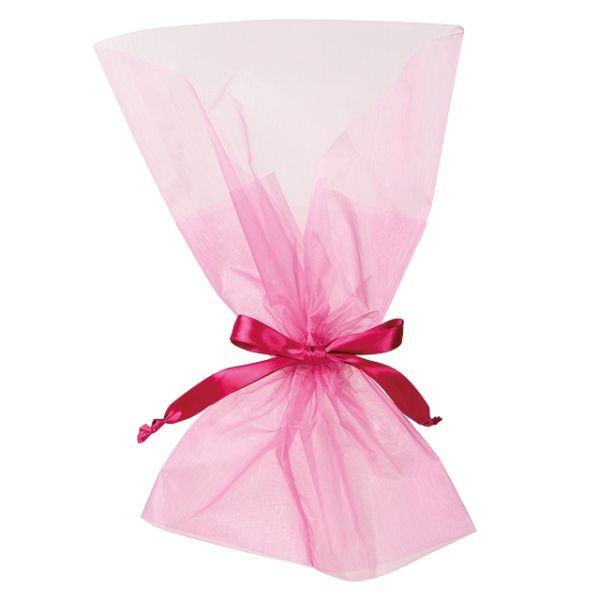 【1点】袋 オーガンジーチュチュブーケバッグ-M ピンク(10枚) ヘッズ 00450922