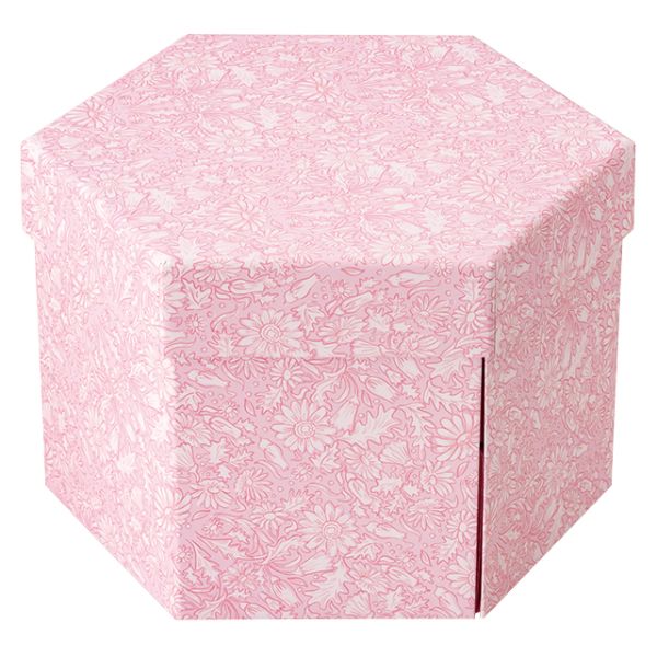 【1点】ギフト箱 グレイスフルフラワー六角二段貼箱Mモーブピンク(4個) ヘッズ 00452281
