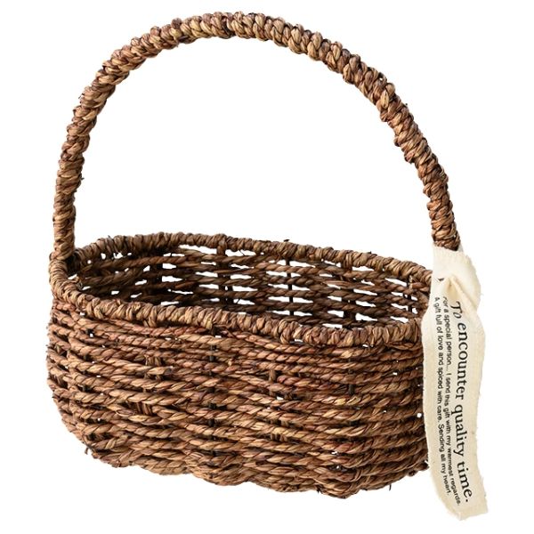 【1点】ハンドルカゴバッグナチュラル-オーバル(4個) ヘッズ 00455125