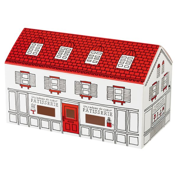 【1点】ギフト箱 フレンチハウスギフトBOX レッド-M(20枚) ヘッズ 00456248