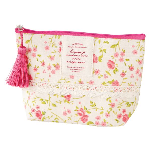 【1点】袋 リトルフラワーポーチ-S タッセルピンク(10枚) ヘッズ 00458286