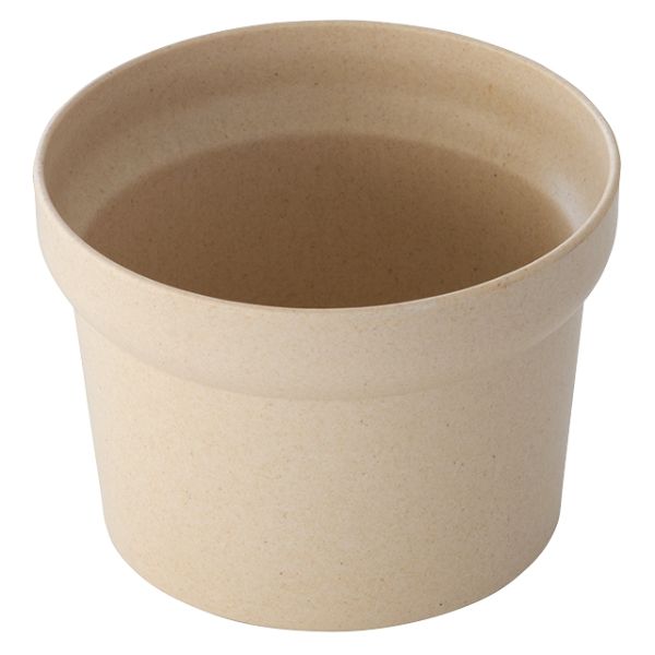 【1点】無地バンブーポット-S ベージュ(10個) ヘッズ 00461059