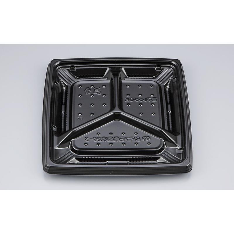 【400点】惣菜容器 BFコモ角皿内20-3 黒 本体(N) シーピー化成 00574059