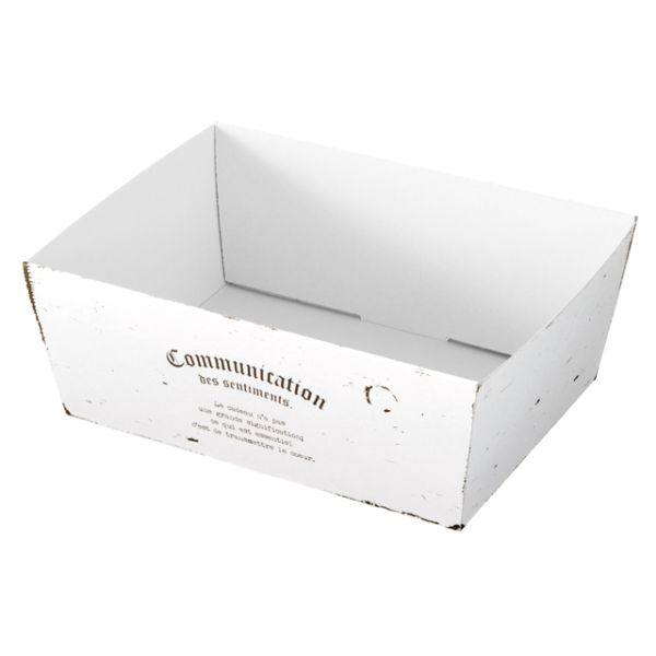 【1点】ギフト箱 アンティークホワイトペーパーギフトトレイ-2(10枚) ヘッズ 00591453