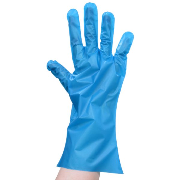 【8000点】ポリ手袋 No.433 ポリグローブ eco ブルー SS サンフラワー 00682444