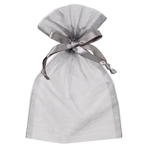 【1点】袋 オーガンジーバッグ グレー-M(10枚) ヘッズ 00694266