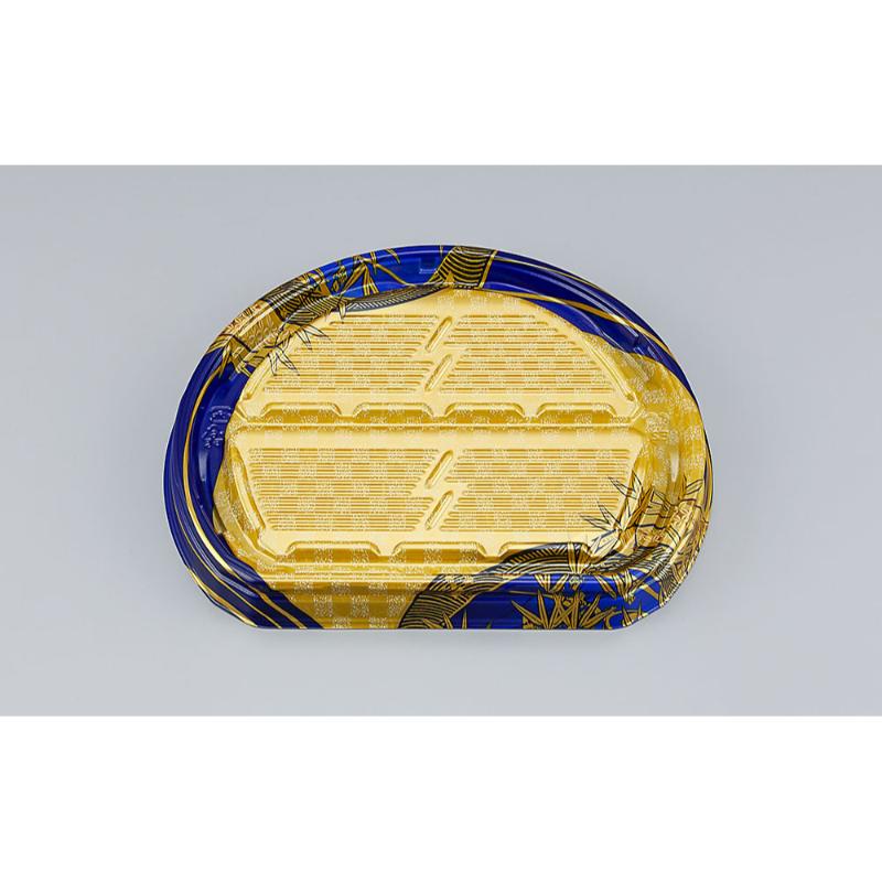 ★最大ポイント10倍★【600点】寿司容器 UFハカマ板半月段3 上弦紺 本体 シーピー化成 00697960