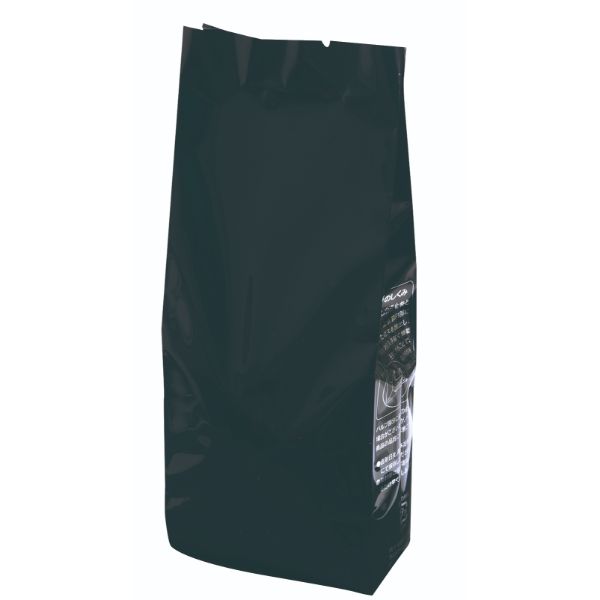 【1000点】コーヒー豆 袋 COT-907 インナーバルブ付200g用ガゼット袋 マット黒 ヤマニパッケージ 00731..