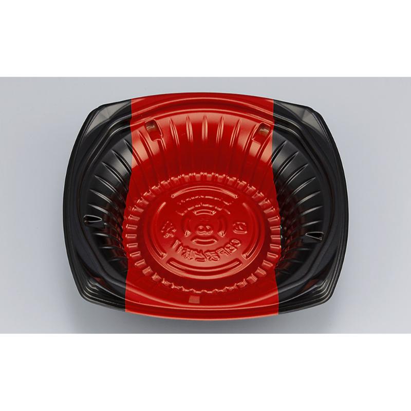 【900点】どんぶり容器 CBFまど味17 ボーダ赤 本体 シーピー化成 00733221