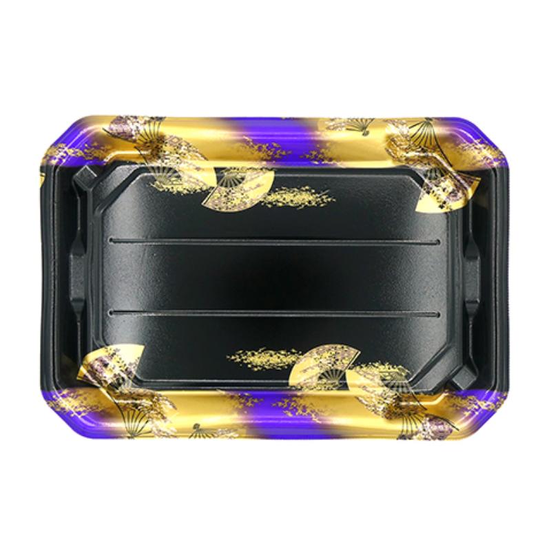 【300枚】寿司容器 美彩3-8 本体 金フチ扇紫 エフピコ 00176312