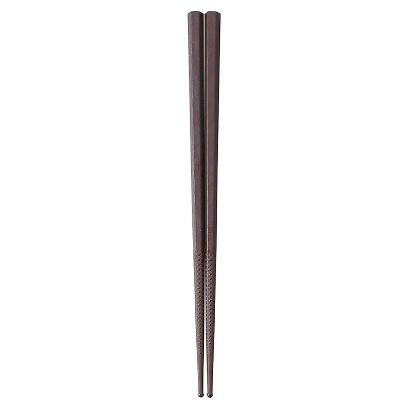 【1膳】カトラリー PM-328 ダブルエンボス食事箸 茶19cm 00482112