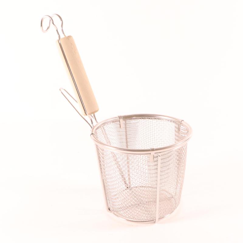 【1個】うどん用品 木柄平底うどんてぼ (丸木柄) 00488266