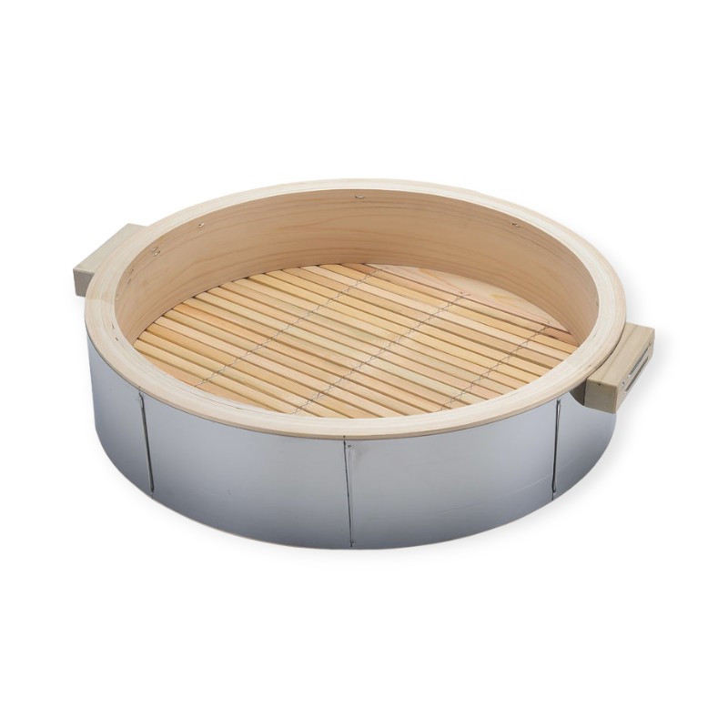 【1個】調理用品 桧 ステン巻 中華セイロ 身 54xH12cm 取手付 補強P3本付 00488815