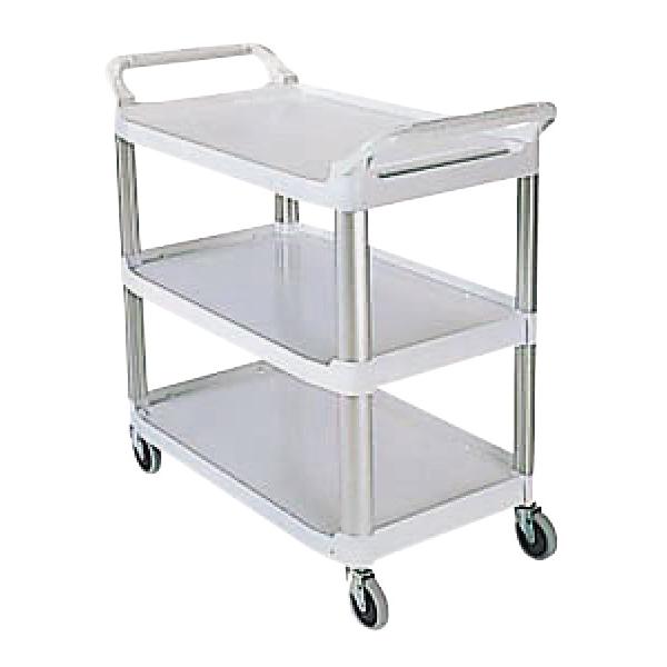 【1台】店舗備品 エクストラ ユーティリティカート 白 4091 全面開放タイプ 00500993(3)