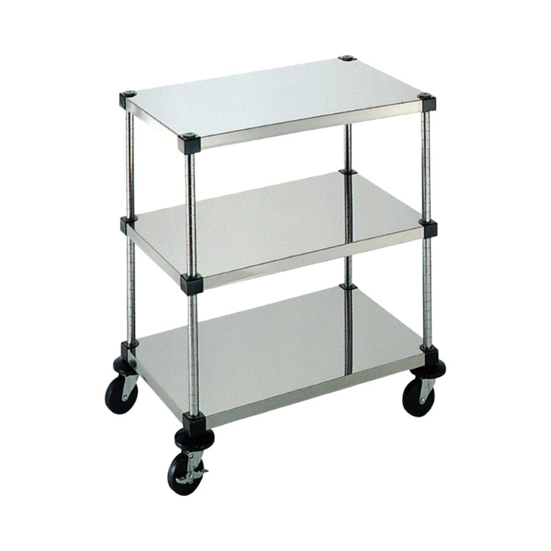 【1台】店舗備品 弁慶シェルフワゴン 3段 6-3-3B-9 00501505