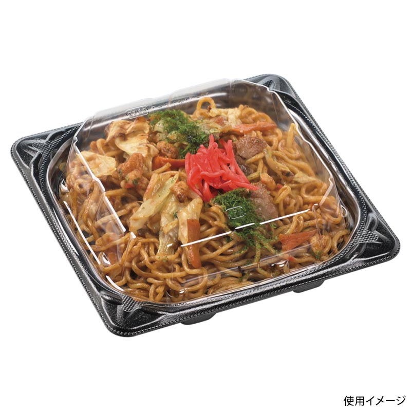 プロステアウトレットの【450枚】惣菜容器 MFPグリル17-17内嵌合 本体 黒 エフピコ 00590390｜アングル2