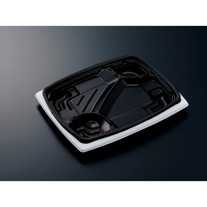 【600枚】弁当容器 CTリル 24-20C 黒白 身 中央化学 00627814