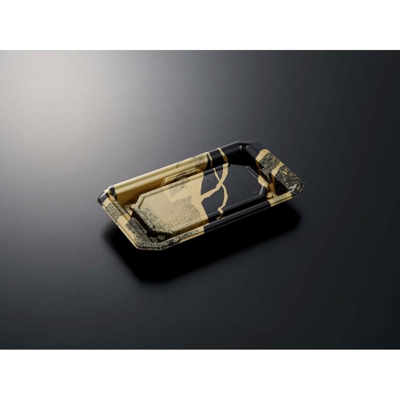 【50枚】寿司容器 HS澄板18-11 金継BK-BK 身 中央化学 00650781