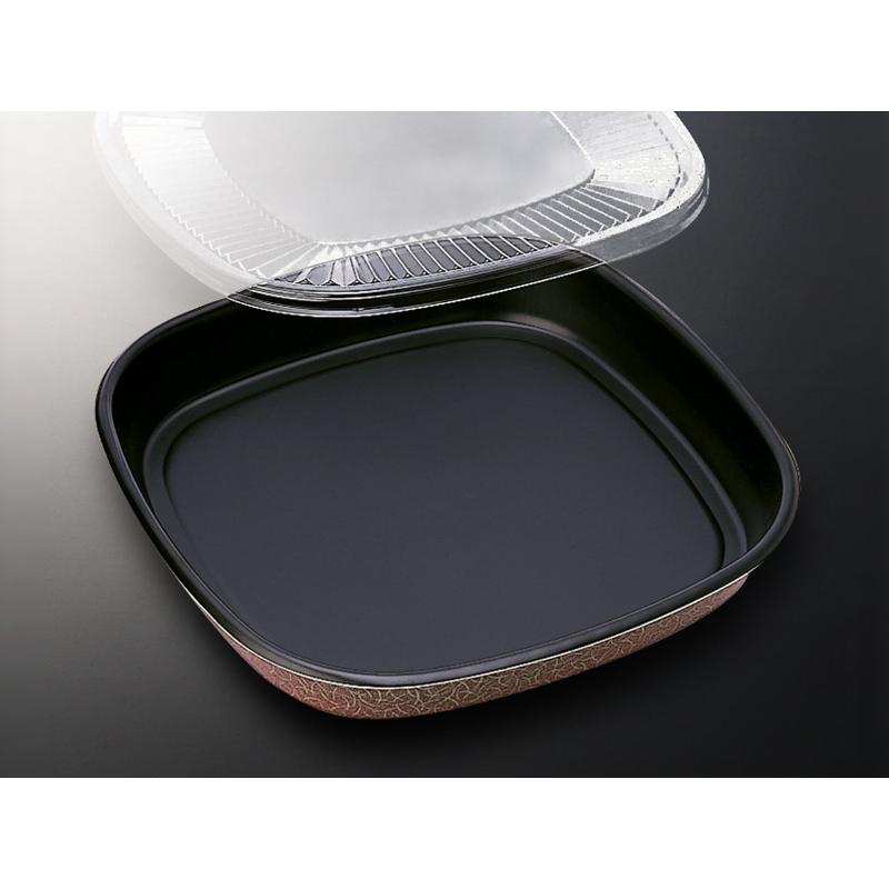 【100セット】テイクアウト容器 寿司桶折-5 桃山 黒 ト付 中央化学 00676827