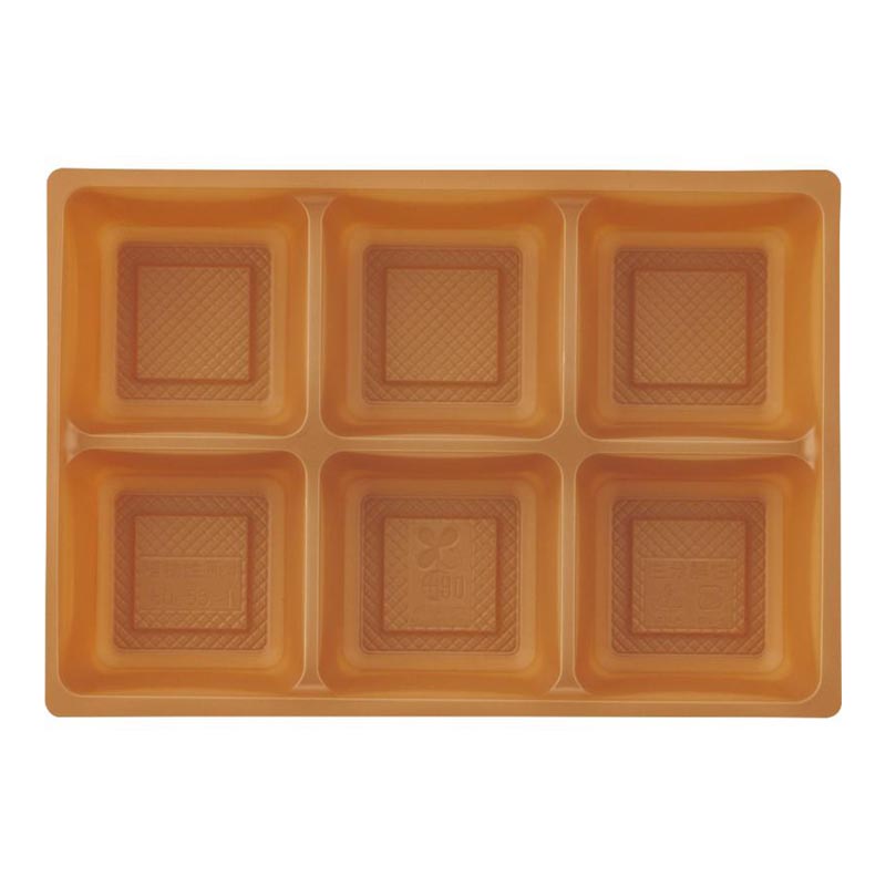 【400枚】PLA80551G 植物性プラスチックトレー 80-55-1 PLA-HG 金茶(本州/四国) アヅミ産業 00680760