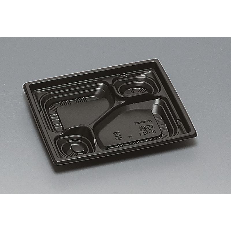 【900枚】弁当容器 巧膳19-16-1H 黒 福助工業 00746906