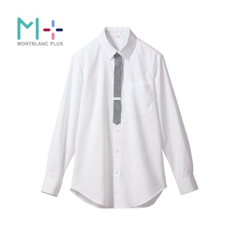 【1枚】ストレッチシャツ シャツ 兼用 長袖 白/グレー LL 住商モンブラン 00764761