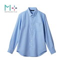 【1枚】ボタンダウンシャツ シャツ 兼用 長袖 サックス M 住商モンブラン 00764827