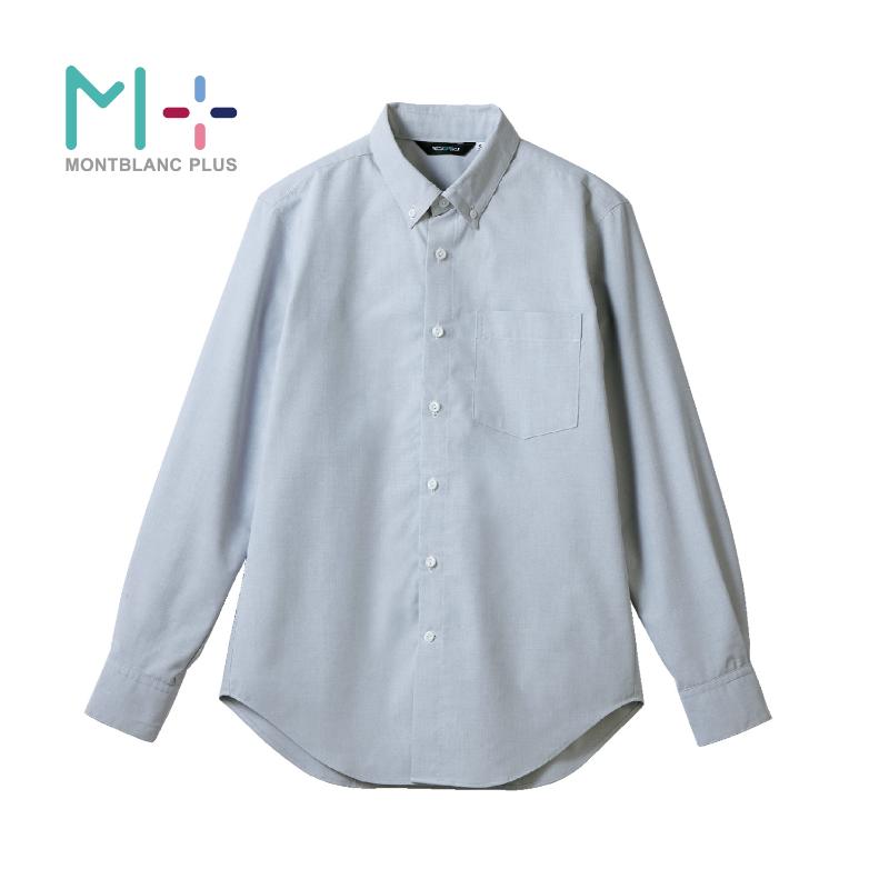【1枚】ボタンダウンシャツ シャツ 兼用 長袖 グレー M SS009-91 住商モンブラン 00764834
