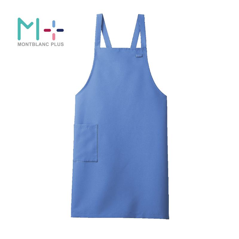 Gingham Aprons - 【1枚】胸当てエプロン エプロン 兼用 サックス F 肩掛けタイプ 住商モンブラン 00764858