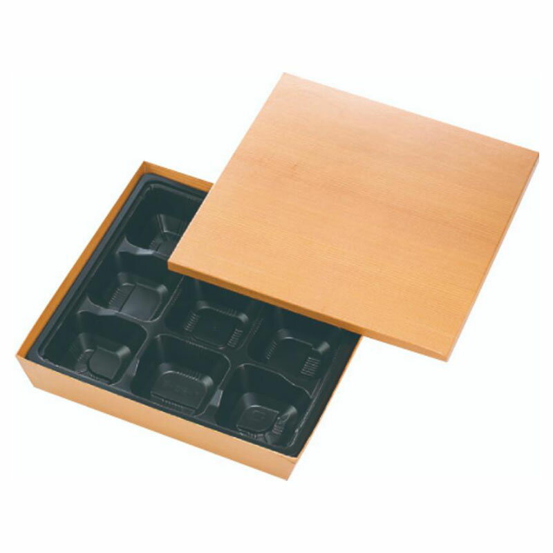 【100個】弁当容器 HSH-80-80 テーパー型貼箱 (杉木目) アヅミ産業 00765691