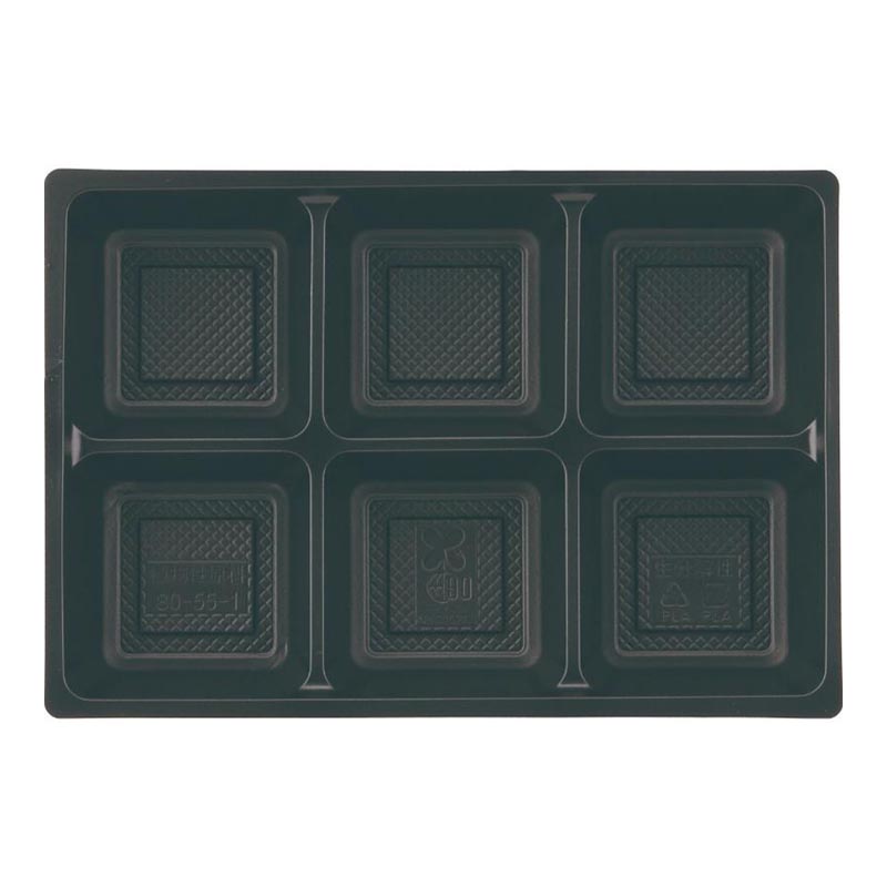 【400枚】PLA80551B 植物性プラスチックトレー 80-55-1 PLA-HG 黒(本州/四国) アヅミ産業 00765727