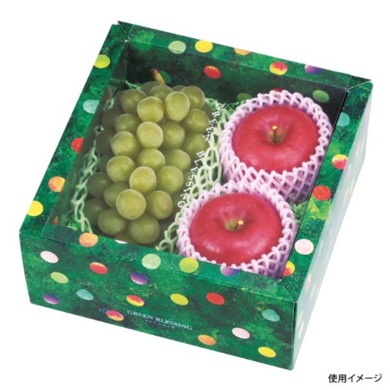 【100枚】ギフト箱 L-2322 みどりのめぐ実 210角 グリーン ヤマニパッケージ 00768836