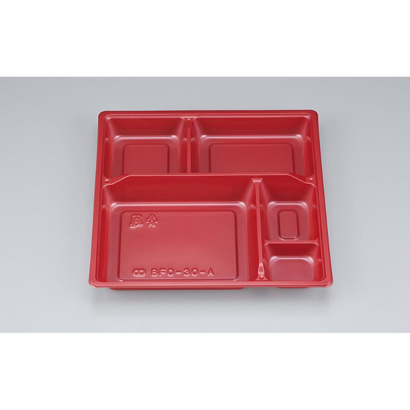 Disposable - 【600枚】弁当容器 BFO-30-A 赤BS 中仕切 シーピー化成 00769250
