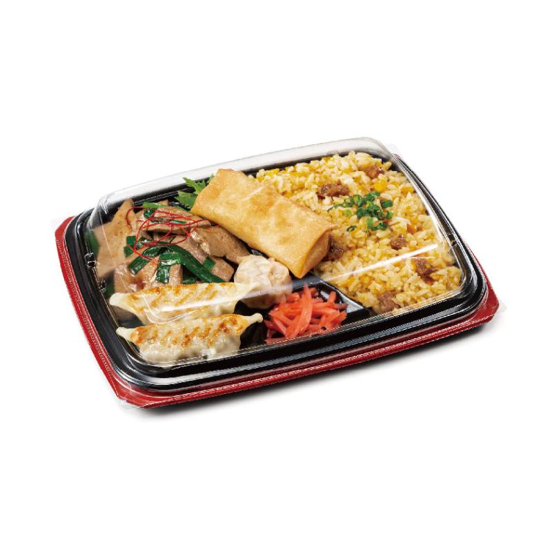 【50枚】弁当容器 バイオ マウント 24-18-2B セン赤 リスパック 00771769