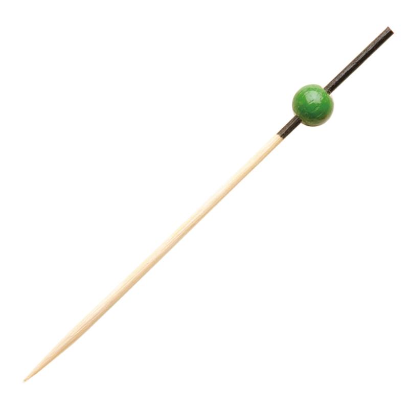 【1組】竹串 珠かんざし串(緑) 9cm 100本入 萬洋 00782941
