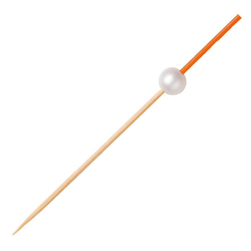 【1組】竹串 ホワイトパール串 橙 7.5cm 100本入 18250B 萬洋 00782953
