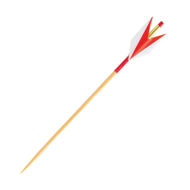 【1組】竹串 天朱矢羽根串(並・赤) 7.5cm 100本入 萬洋 00783206