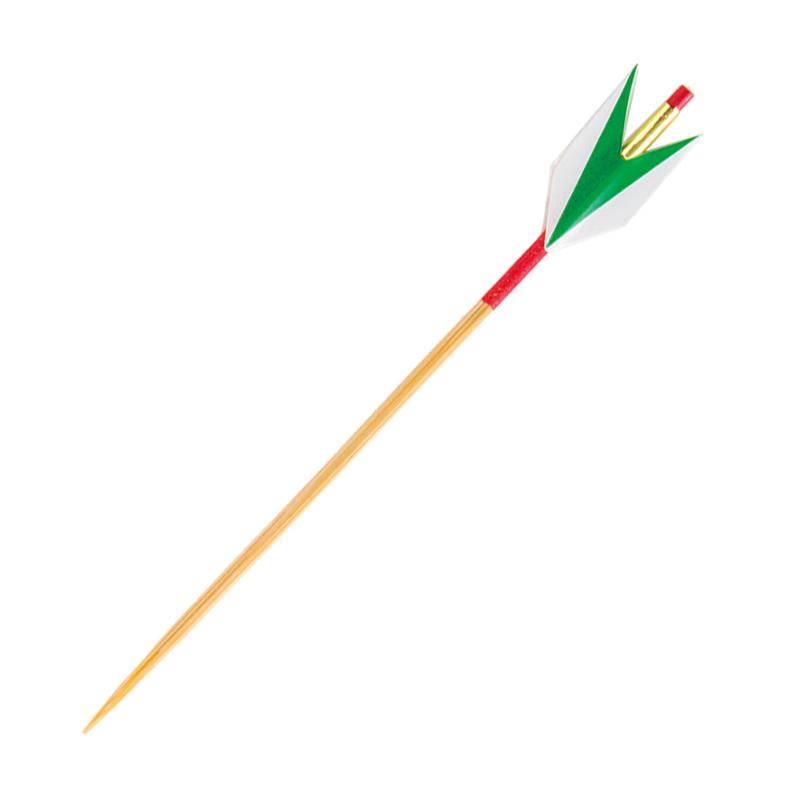 【1組】竹串 天朱矢羽根串(並・緑) 7.5cm 100本入 萬洋 00783207