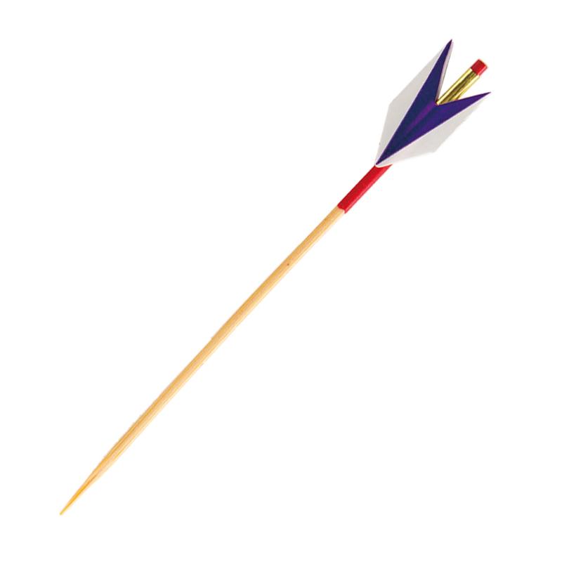 【1組】竹串 天朱矢羽根串(並・紫) 7.5cm 100本入 萬洋 00783209