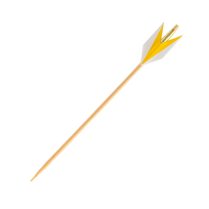 【1組】竹串 矢羽根串(並・黄) 12cm 100本入 萬洋 00783213