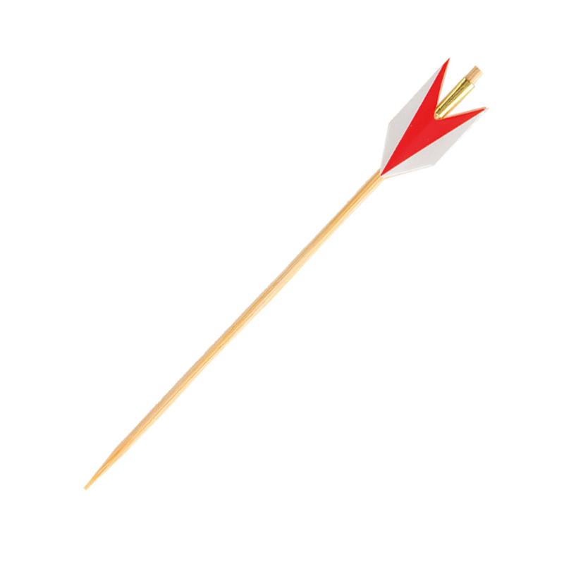 【1組】竹串 矢羽根串(並・赤) 9cm 100本入 萬洋 00783216
